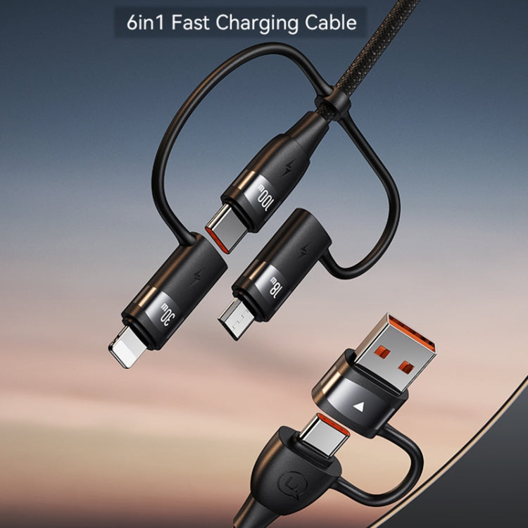 USAMS US-SJ645 U85 1.2m PD100W 6 in 1 Alloy Multifunctional Fast Charging Cable(Purple) - Multifunction Cable by USAMS | Online Shopping South Africa | PMC Jewellery | Buy Now Pay Later Mobicred