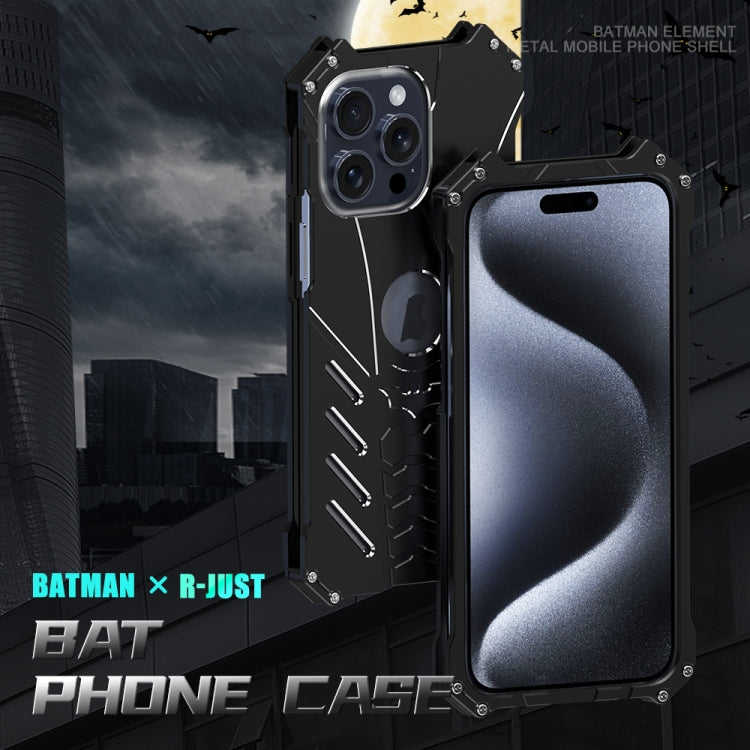 For iPhone 15 Plus R-JUST Batman Metal Mobile Phone Protective Case(Black) - iPhone 15 Plus Cases by R-JUST | Online Shopping South Africa | PMC Jewellery