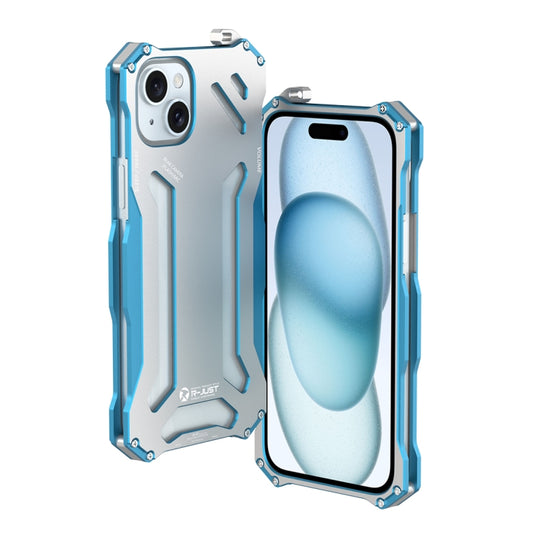 For iPhone 15 R-JUST RJ17 Shockproof Armor Metal Phone Case(Blue) - iPhone 15 Cases by R-JUST | Online Shopping South Africa | PMC Jewellery