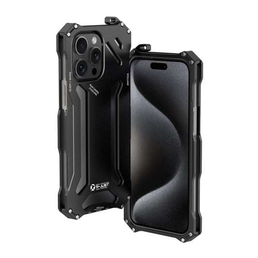 For iPhone 15 Pro R-JUST RJ17 Shockproof Armor Metal Phone Case(Black) - iPhone 15 Pro Cases by R-JUST | Online Shopping South Africa | PMC Jewellery