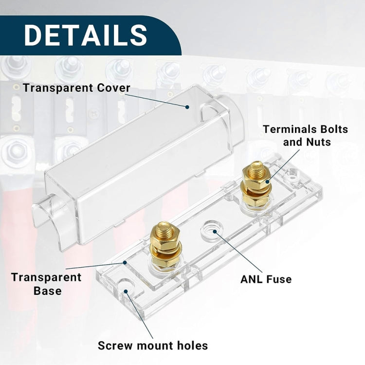 3 in 1 ANL Car Audio Modified Fuse Holder with 200A Fuse, Current:400A - Fuse by PMC Jewellery | Online Shopping South Africa | PMC Jewellery | Buy Now Pay Later Mobicred