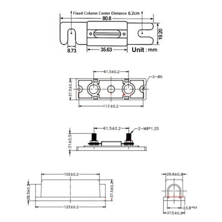 3 in 1 ANL Car Audio Modified Fuse Holder with 200A Fuse, Current:120A - Fuse by PMC Jewellery | Online Shopping South Africa | PMC Jewellery | Buy Now Pay Later Mobicred