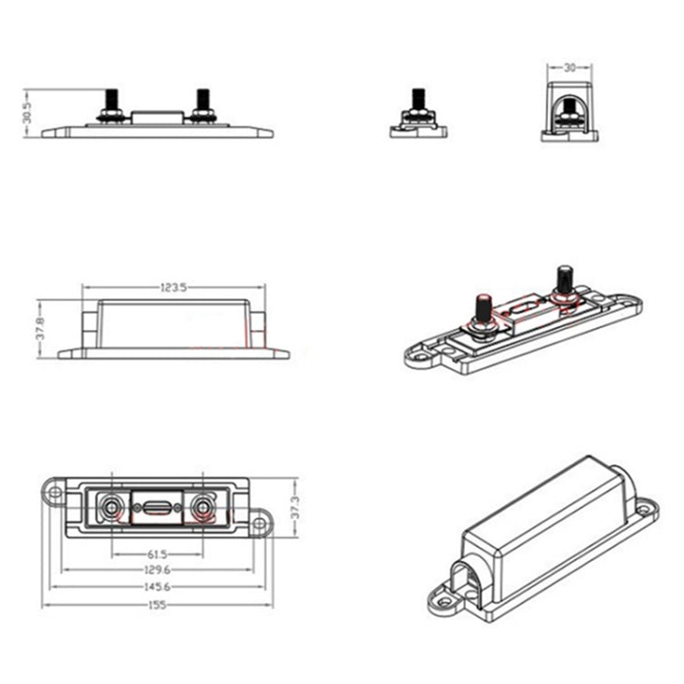 3 in 1 ANL Car Audio Modified Fuse Holder with 200A Fuse, Current:150A - Fuse by PMC Jewellery | Online Shopping South Africa | PMC Jewellery | Buy Now Pay Later Mobicred