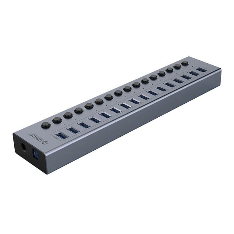 ORICO BT2U3-16AB-GY-BP 16 Ports USB 3.0 HUB with Individual Switches(UK Plug) - USB 3.0 HUB by ORICO | Online Shopping South Africa | PMC Jewellery | Buy Now Pay Later Mobicred