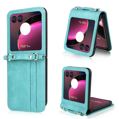 For Motorola Razr 40 Ultra Crossbody Card Slot Leather Phone Case(Mint Green) - Motorola Cases by PMC Jewellery | Online Shopping South Africa | PMC Jewellery | Buy Now Pay Later Mobicred