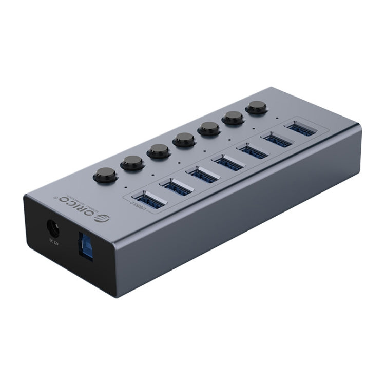 ORICO BT2U3-7AB-GY-BP 7 Ports USB 3.0 HUB with Individual Switches(US Plug) - USB 3.0 HUB by ORICO | Online Shopping South Africa | PMC Jewellery | Buy Now Pay Later Mobicred