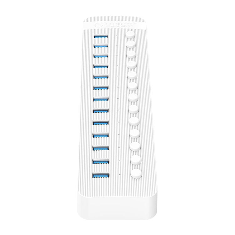 ORICO CT2U3-13AB Plastic Stripes 13 Ports USB 3.0 HUB with Individual Switches, Plug:US Plug(White) - USB 3.0 HUB by ORICO | Online Shopping South Africa | PMC Jewellery | Buy Now Pay Later Mobicred