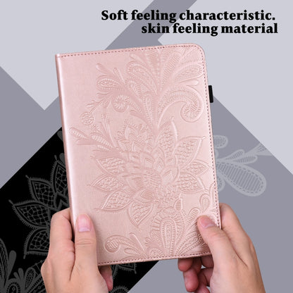 For Samsung Galaxy Tab S9 Lace Flower Embossing Pattern PU Tablet Case(Gold) - Galaxy Tab S9 Cases by PMC Jewellery | Online Shopping South Africa | PMC Jewellery | Buy Now Pay Later Mobicred