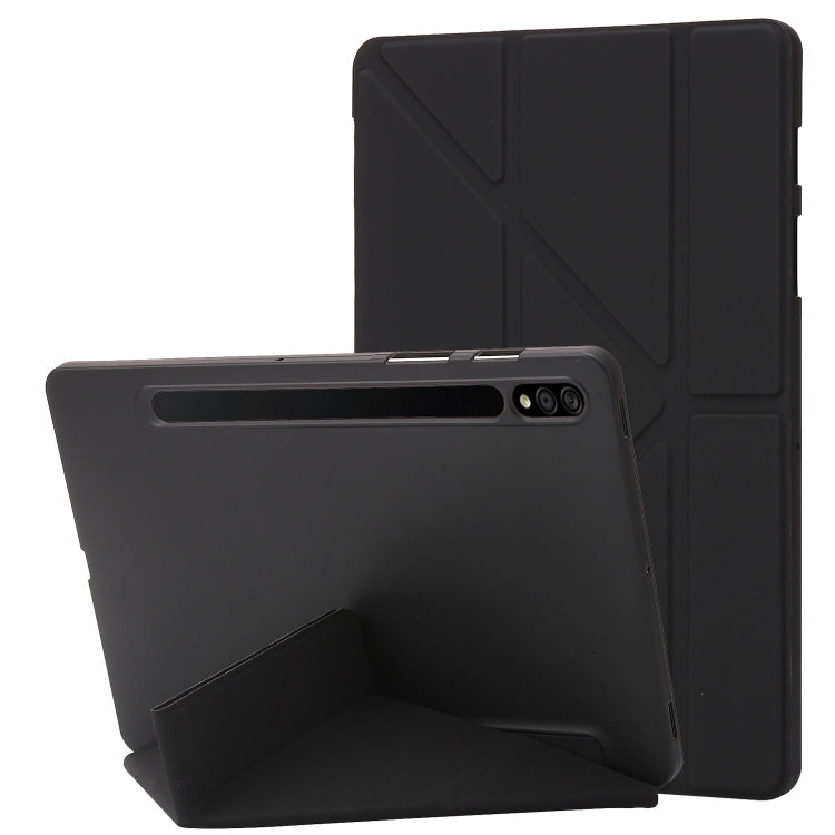 For Samsung Galaxy Tab S9 Deformation Silicone Leather Tablet Case(Black) - Galaxy Tab S9 Cases by PMC Jewellery | Online Shopping South Africa | PMC Jewellery