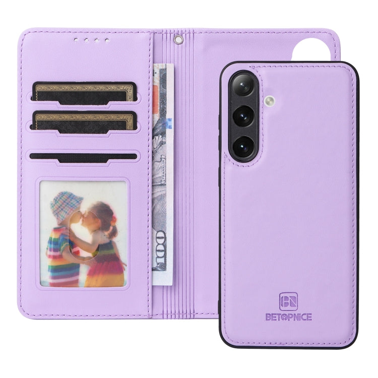 For Samsung Galaxy S24+ 5G BETOPNICE BN-005 2 in 1 Detachable Imitate Genuine Leather Phone Case(Light Purple) - Galaxy S24+ 5G Cases by BETOPNICE | Online Shopping South Africa | PMC Jewellery | Buy Now Pay Later Mobicred