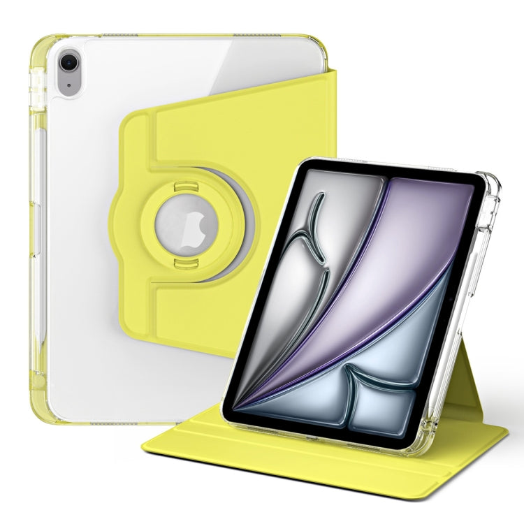 For iPad Air 11 2024 360 Rotation Detachable Clear Acrylic Leather Tablet Case(Yellow) - iPad Air 11 2024 Cases by PMC Jewellery | Online Shopping South Africa | PMC Jewellery | Buy Now Pay Later Mobicred