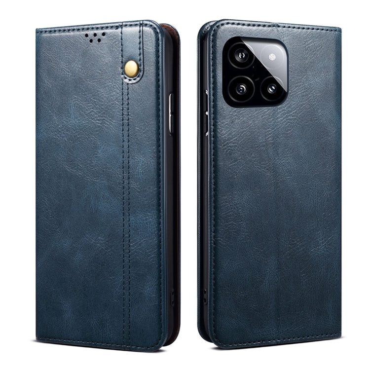 For Xiaomi Redmi K70/K70 Pro Oil Wax Crazy Horse Texture Leather Phone Case(Blue) - K70 Pro Cases by PMC Jewellery | Online Shopping South Africa | PMC Jewellery | Buy Now Pay Later Mobicred