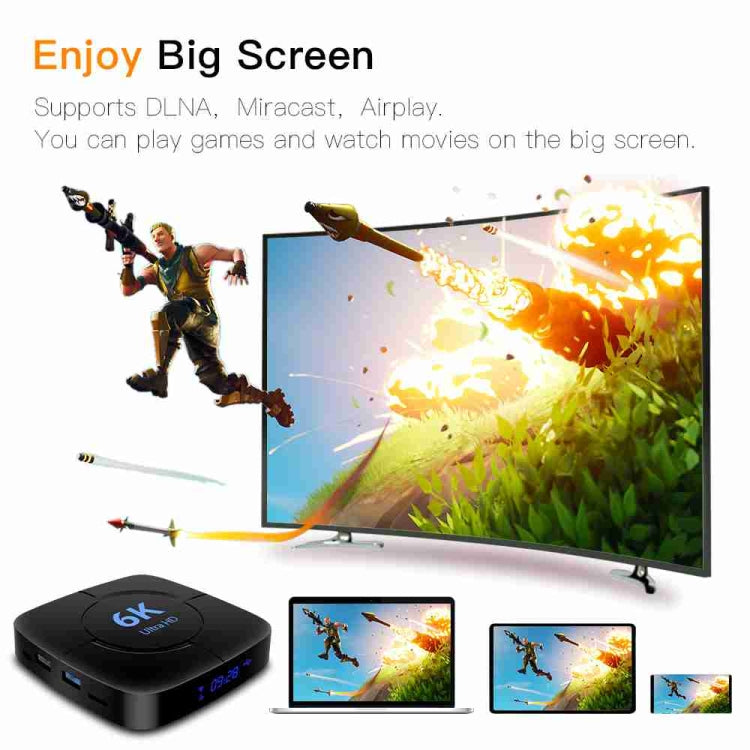 6K Ultra HD Android 12.0 Smart TV Box with Remote Control, 4GB+64GB, Allwinner H616 1.5GHZ Quad-Core(US Plug) - Others by PMC Jewellery | Online Shopping South Africa | PMC Jewellery | Buy Now Pay Later Mobicred