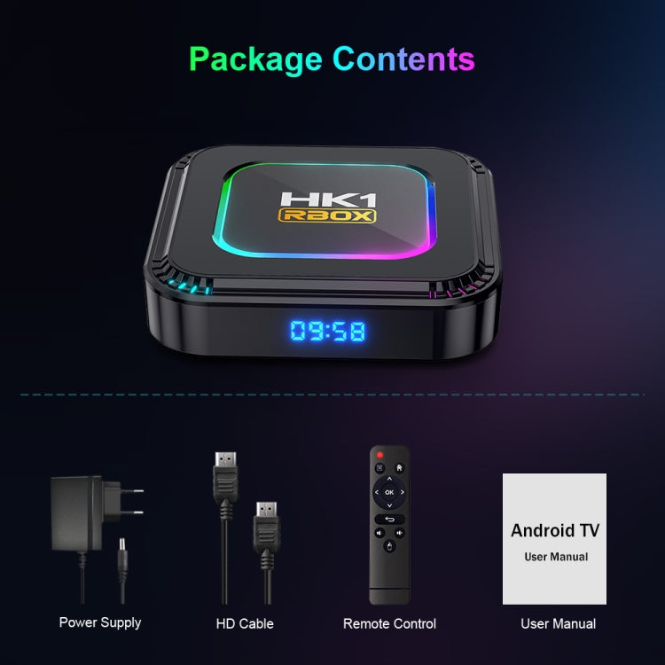 HK1 RBOX K8 8K Android 13.0 Smart TV Box with Remote Control, 4GB+64GB, RK3528 Quad-Core(US Plug) - Others by PMC Jewellery | Online Shopping South Africa | PMC Jewellery | Buy Now Pay Later Mobicred