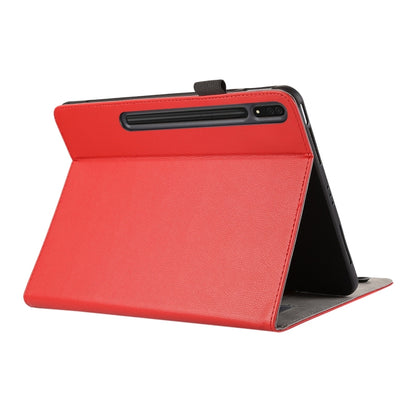 For Samsung Galaxy Tab S9 Ultra / S8 Ultra Litchi Texture Leather Sucker Tablet Case(Red) - Galaxy Tab S9 Ultra Cases by PMC Jewellery | Online Shopping South Africa | PMC Jewellery | Buy Now Pay Later Mobicred