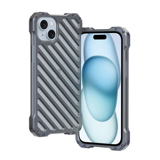 For iPhone 15 R-JUST Breathable Armor Phone Case(Space Grey) - iPhone 15 Cases by R-JUST | Online Shopping South Africa | PMC Jewellery