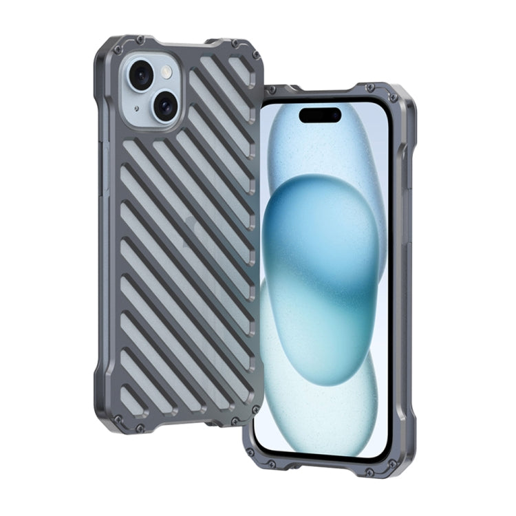 For iPhone 15 Plus R-JUST Breathable Armor Phone Case(Space Grey) - iPhone 15 Plus Cases by R-JUST | Online Shopping South Africa | PMC Jewellery