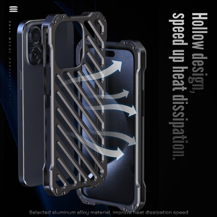 For iPhone 15 Pro Max R-JUST Breathable Armor Phone Case(Space Grey) - iPhone 15 Pro Max Cases by R-JUST | Online Shopping South Africa | PMC Jewellery