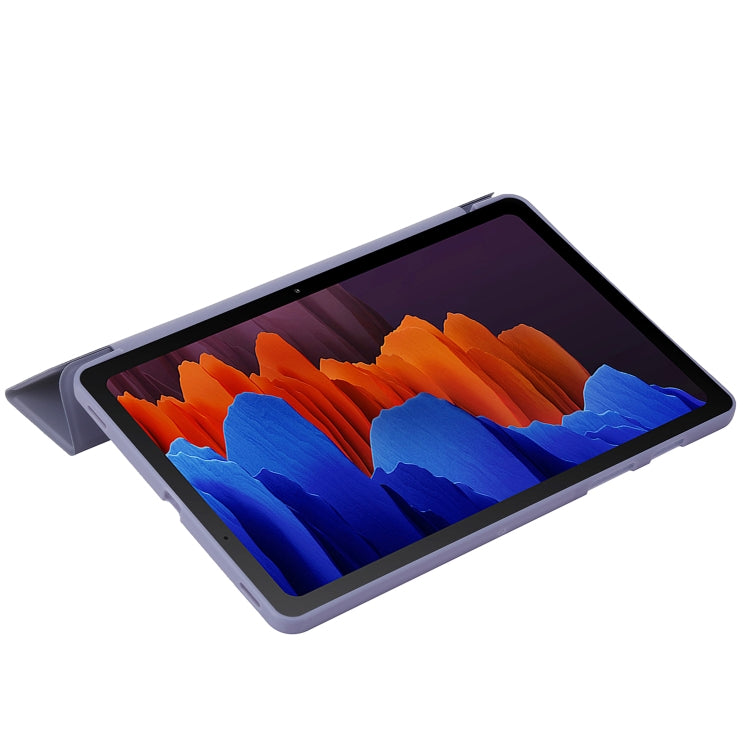 For Samsung Galaxy Tab S9+ / S10+ 3-Fold Holder Silicone Leather Tablet Case(Purple) - Galaxy Tab S9+ Cases by PMC Jewellery | Online Shopping South Africa | PMC Jewellery | Buy Now Pay Later Mobicred