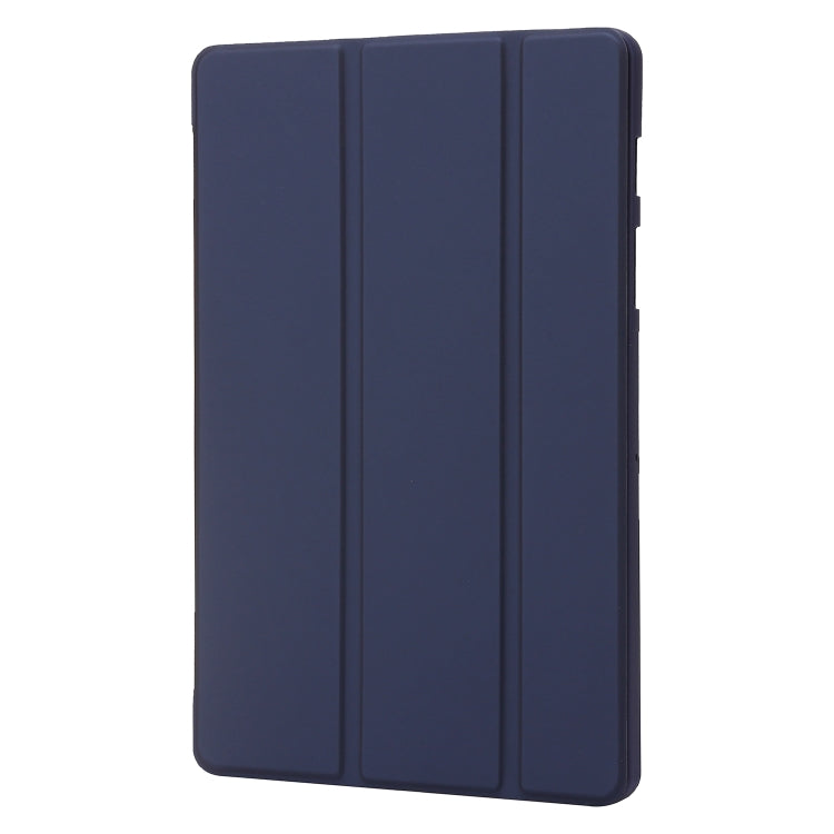 For Samsung Galaxy Tab S9 3-Fold Holder Silicone Leather Tablet Case(Dark Blue) - Galaxy Tab S9 Cases by PMC Jewellery | Online Shopping South Africa | PMC Jewellery | Buy Now Pay Later Mobicred