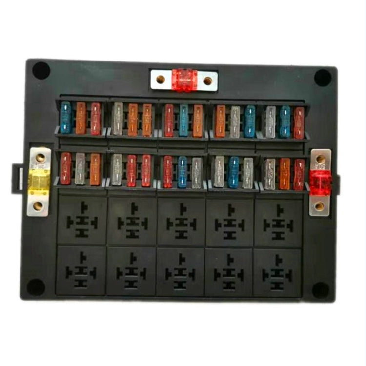 40A Car New Energy Multi-Way Fuse Relay Box Fuse Holder with 15pcs Fuse Blades, Style:4 Pin - Fuse by PMC Jewellery | Online Shopping South Africa | PMC Jewellery | Buy Now Pay Later Mobicred