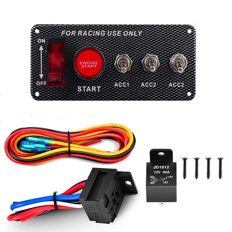 5 in 1 12V Car Racing Ignition Switch Panel with Switch & Engine Start Button & Relay Wiring Harness - Car Switches by PMC Jewellery | Online Shopping South Africa | PMC Jewellery | Buy Now Pay Later Mobicred