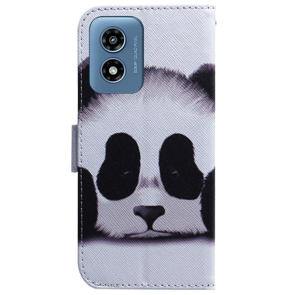 For Motorola Moto G Play 4G 2024 Coloured Drawing Flip Leather Phone Case(Panda) - Motorola Cases by PMC Jewellery | Online Shopping South Africa | PMC Jewellery | Buy Now Pay Later Mobicred