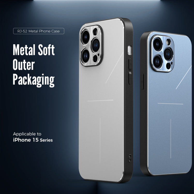 For iPhone 15 Plus R-JUST RJ52 3-Line Style Metal TPU Shockproof Phone Case(Black) - iPhone 15 Plus Cases by R-JUST | Online Shopping South Africa | PMC Jewellery