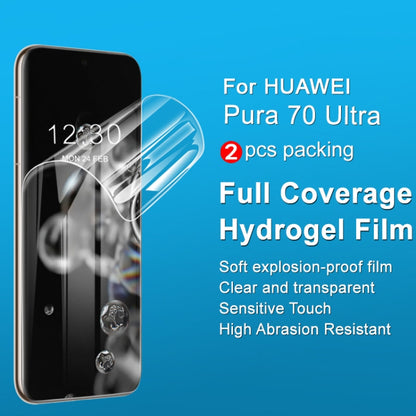 For Huawei Pura 70 Ultra 2pcs imak Curved Full Screen Hydrogel Film Protector - Huawei Tempered Glass by imak | Online Shopping South Africa | PMC Jewellery | Buy Now Pay Later Mobicred