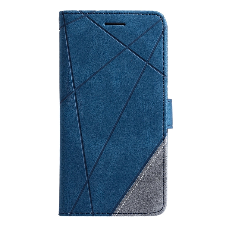 For iPhone 16 Pro Max Skin Feel Splicing Leather Phone Case(Blue) - iPhone 16 Pro Max Cases by PMC Jewellery | Online Shopping South Africa | PMC Jewellery | Buy Now Pay Later Mobicred