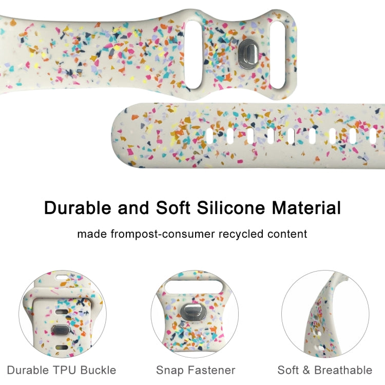 For Apple Watch Serie 3 38mm Floral Silicone Watch Band(Starlight) - Watch Bands by PMC Jewellery | Online Shopping South Africa | PMC Jewellery