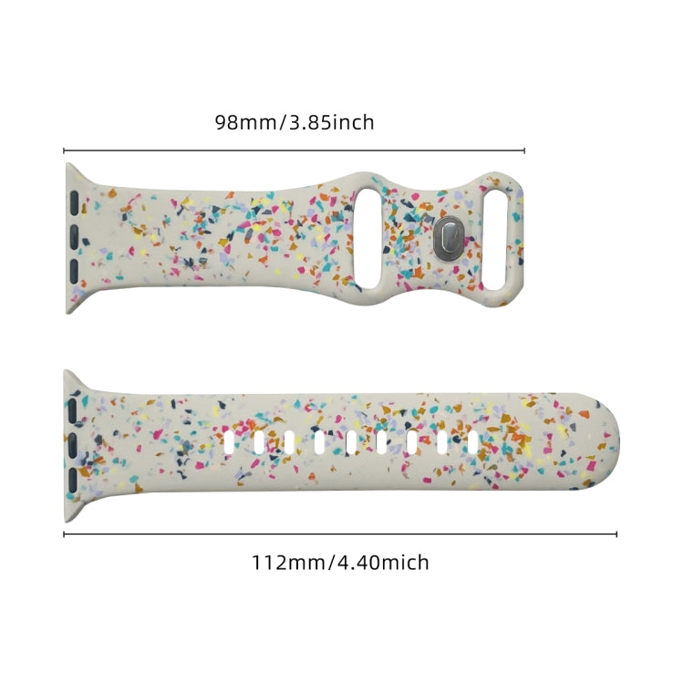 For Apple Watch Serie 3 38mm Floral Silicone Watch Band(Starlight) - Watch Bands by PMC Jewellery | Online Shopping South Africa | PMC Jewellery