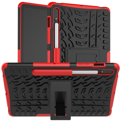 For Samsung Galaxy Tab S9 / S7 / S8 Tire Texture TPU + PC Tablet Case(Red) - Galaxy Tab S9 Cases by PMC Jewellery | Online Shopping South Africa | PMC Jewellery | Buy Now Pay Later Mobicred