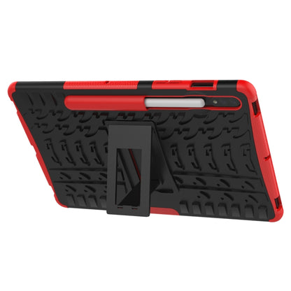 For Samsung Galaxy Tab S9 / S7 / S8 Tire Texture TPU + PC Tablet Case(Red) - Galaxy Tab S9 Cases by PMC Jewellery | Online Shopping South Africa | PMC Jewellery | Buy Now Pay Later Mobicred