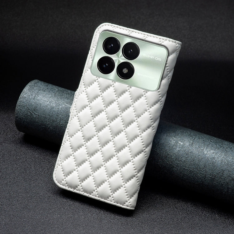 For Xiaomi Redmi K70 / K70 Pro Diamond Lattice Wallet Leather Flip Phone Case(White) - K70 Pro Cases by PMC Jewellery | Online Shopping South Africa | PMC Jewellery | Buy Now Pay Later Mobicred