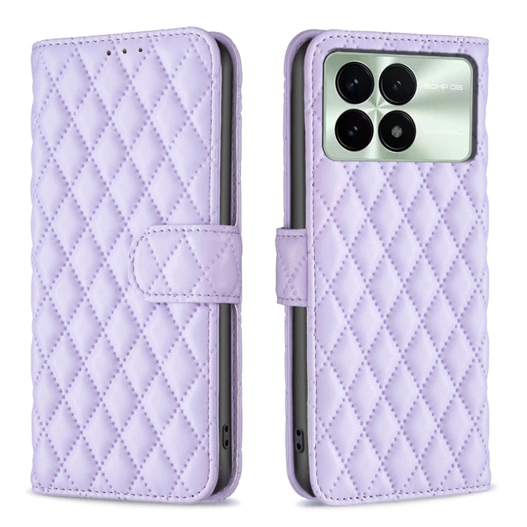 For Xiaomi Redmi K70 / K70 Pro Diamond Lattice Wallet Leather Flip Phone Case(Purple) - K70 Pro Cases by PMC Jewellery | Online Shopping South Africa | PMC Jewellery | Buy Now Pay Later Mobicred