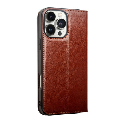 For iPhone 16 Pro QIALINO Classic Genuine Leather Phone Case(Brown) - iPhone 16 Pro Cases by QIALINO | Online Shopping South Africa | PMC Jewellery | Buy Now Pay Later Mobicred