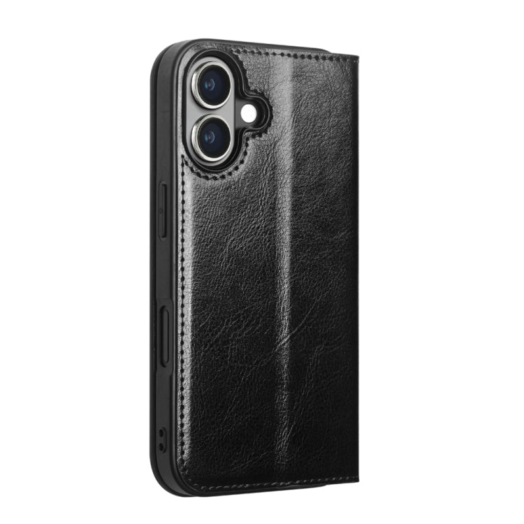 For iPhone 16 QIALINO Classic Genuine Leather Phone Case(Black) - iPhone 16 Cases by QIALINO | Online Shopping South Africa | PMC Jewellery | Buy Now Pay Later Mobicred