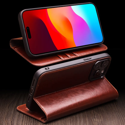 For iPhone 15 QIALINO Classic Genuine Leather Phone Case(Black) - iPhone 15 Cases by QIALINO | Online Shopping South Africa | PMC Jewellery