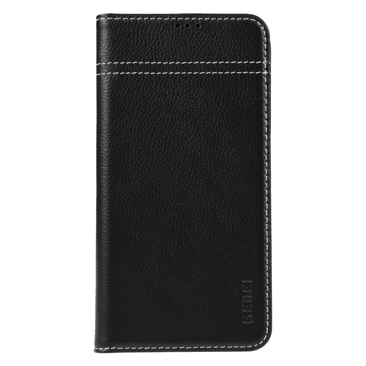 For iPhone 15 Pro Max GEBEI Top-grain Horizontal Flip Leather Phone Case(Black) - iPhone 15 Pro Max Cases by GEBEI | Online Shopping South Africa | PMC Jewellery | Buy Now Pay Later Mobicred