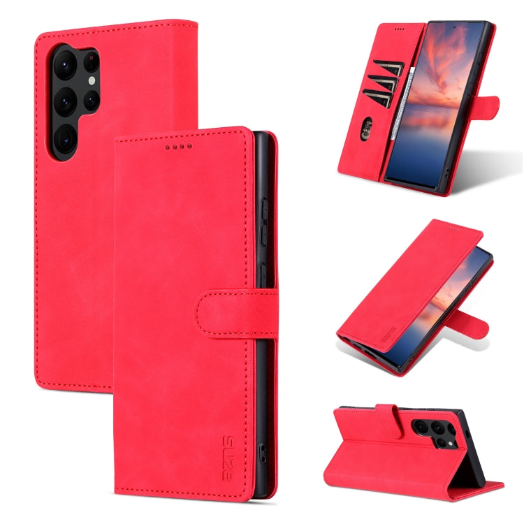 For Samsung Galaxy S24 Ultra 5G AZNS Skin Feel Calf Texture Flip Leather Phone Case(Red) - Galaxy S24 Ultra 5G Cases by AZNS | Online Shopping South Africa | PMC Jewellery | Buy Now Pay Later Mobicred