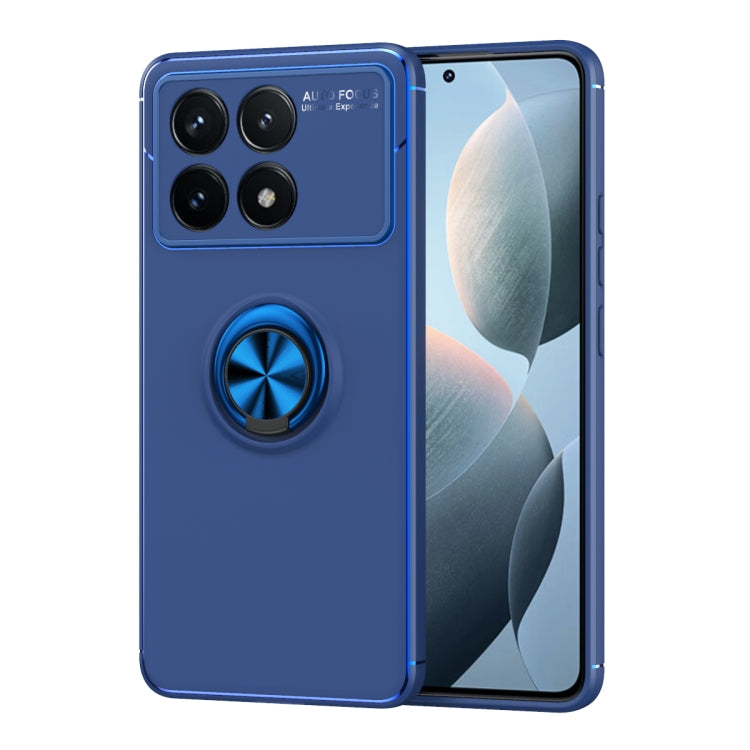 For Xiaomi Redmi K70 / K70 Pro Metal Ring Holder TPU Phone Case(Blue) - K70 Pro Cases by PMC Jewellery | Online Shopping South Africa | PMC Jewellery | Buy Now Pay Later Mobicred