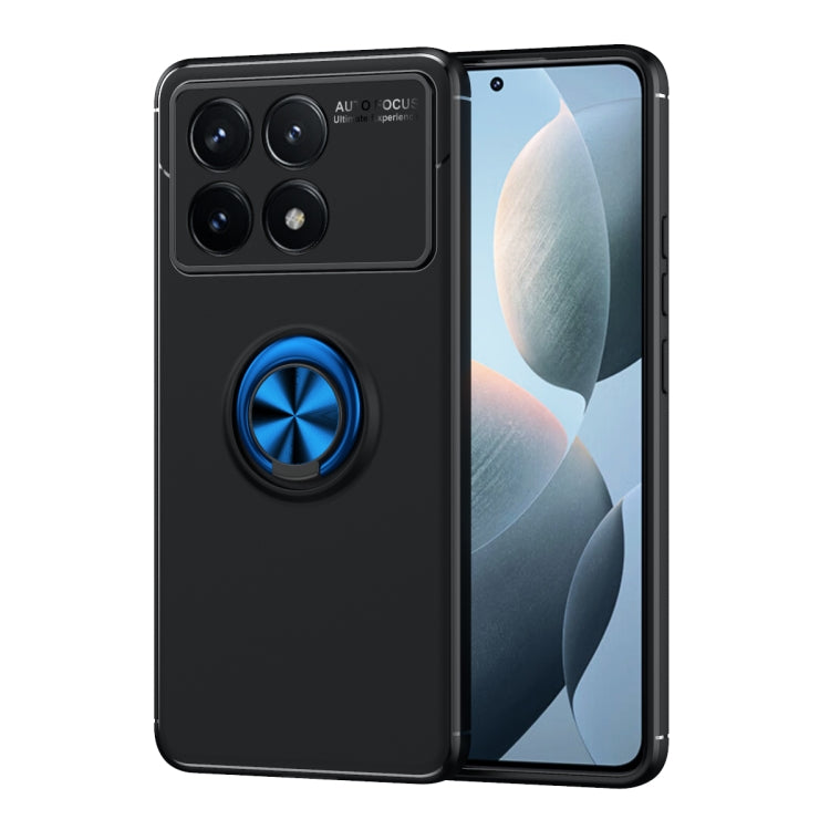 For Xiaomi Redmi K70 / K70 Pro Metal Ring Holder TPU Phone Case(Black+Blue) - K70 Pro Cases by PMC Jewellery | Online Shopping South Africa | PMC Jewellery | Buy Now Pay Later Mobicred