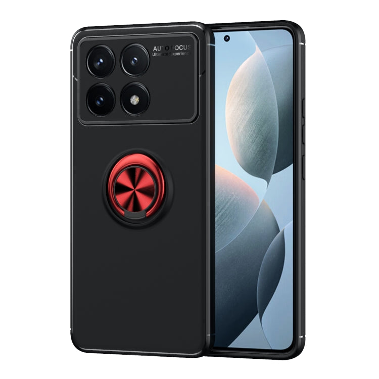 For Xiaomi Redmi K70 / K70 Pro Metal Ring Holder TPU Phone Case(Black+Red) - K70 Pro Cases by PMC Jewellery | Online Shopping South Africa | PMC Jewellery | Buy Now Pay Later Mobicred