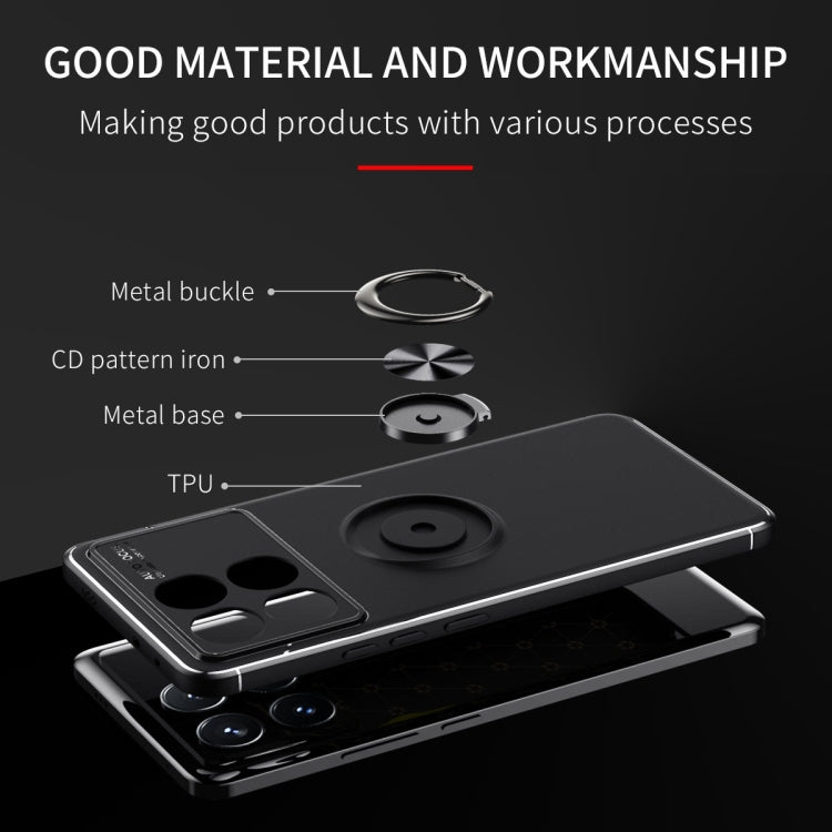 For Xiaomi Redmi K70 / K70 Pro Metal Ring Holder TPU Phone Case(Black+Red) - K70 Pro Cases by PMC Jewellery | Online Shopping South Africa | PMC Jewellery | Buy Now Pay Later Mobicred