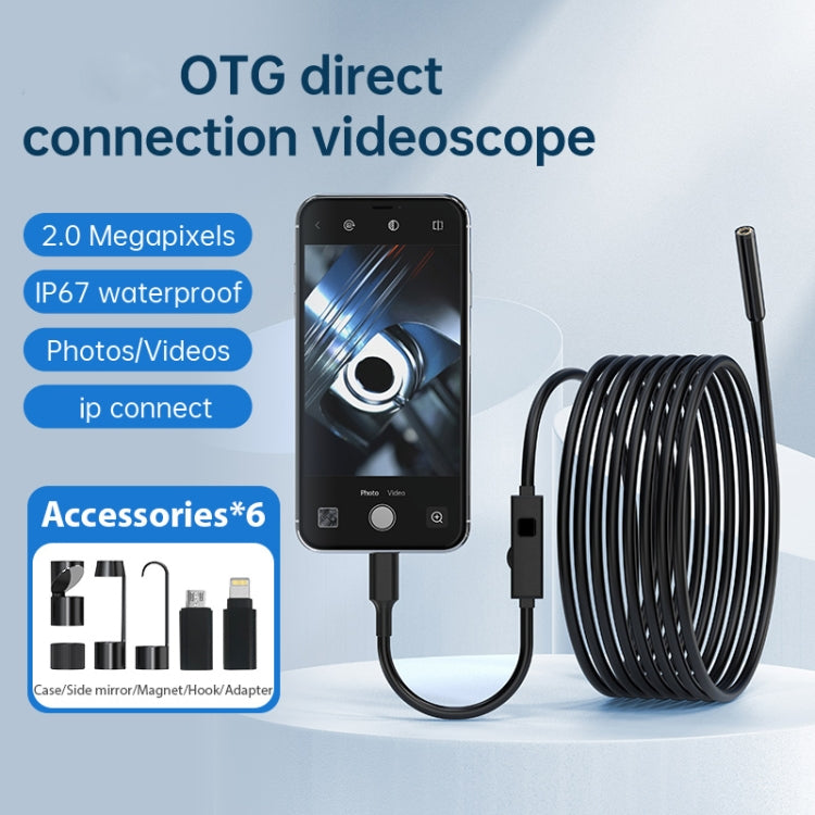 YP105 8mm Lenses 2MP HD Industry Endoscope Support Mobile Phone Direct Connection, Length:1m -  by PMC Jewellery | Online Shopping South Africa | PMC Jewellery | Buy Now Pay Later Mobicred