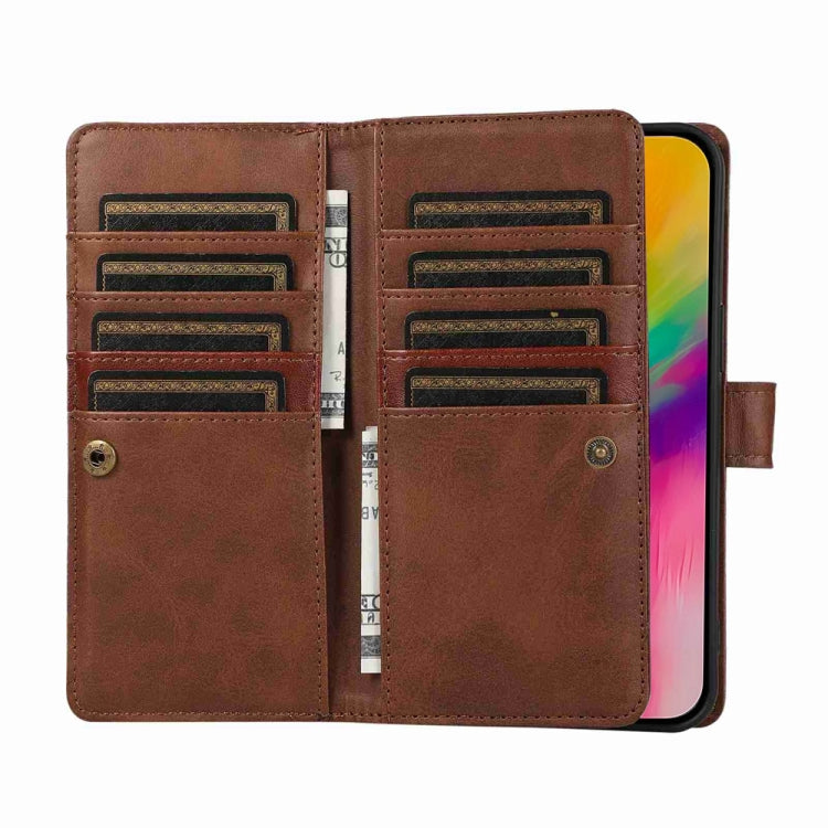 For iPhone 16 Pro Wristband Card Slot Leather Phone Case(Coffee) - iPhone 16 Pro Cases by PMC Jewellery | Online Shopping South Africa | PMC Jewellery | Buy Now Pay Later Mobicred