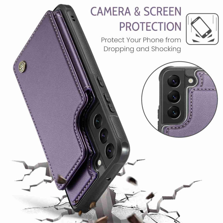 For Samsung Galaxy S22+ 5G CaseMe C22 Card Slots Holder RFID Anti-theft Phone Case(Purple) - Galaxy S22+ 5G Cases by CaseMe | Online Shopping South Africa | PMC Jewellery | Buy Now Pay Later Mobicred