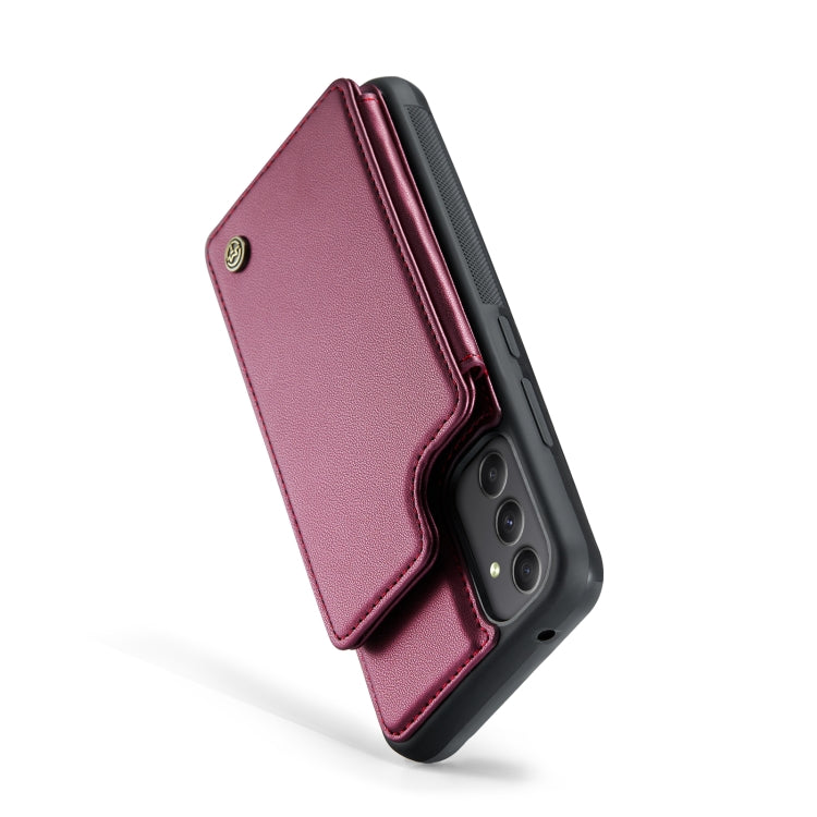 For Samsung Galaxy A34 5G CaseMe C22 Card Slots Holder RFID Anti-theft Phone Case(Wine Red) - Galaxy Phone Cases by CaseMe | Online Shopping South Africa | PMC Jewellery | Buy Now Pay Later Mobicred