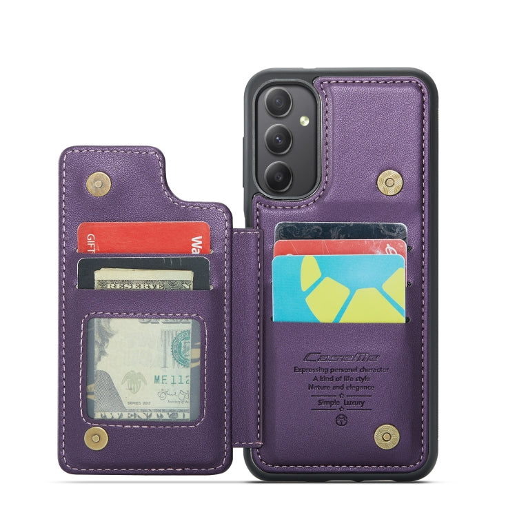 For Samsung Galaxy A34 5G CaseMe C22 Card Slots Holder RFID Anti-theft Phone Case(Purple) - Galaxy Phone Cases by CaseMe | Online Shopping South Africa | PMC Jewellery | Buy Now Pay Later Mobicred